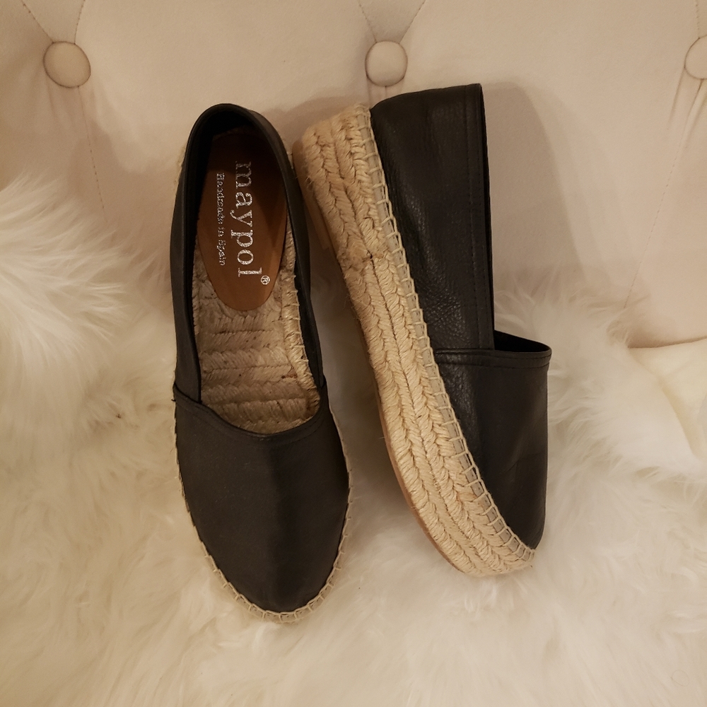 Maypol soft Black Selena Leather Loafers - Size 38